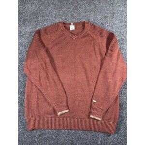 Columbia Men's Sweater XXL Red Knit Pullover V Neck Long Sleeve Outdoor Casual